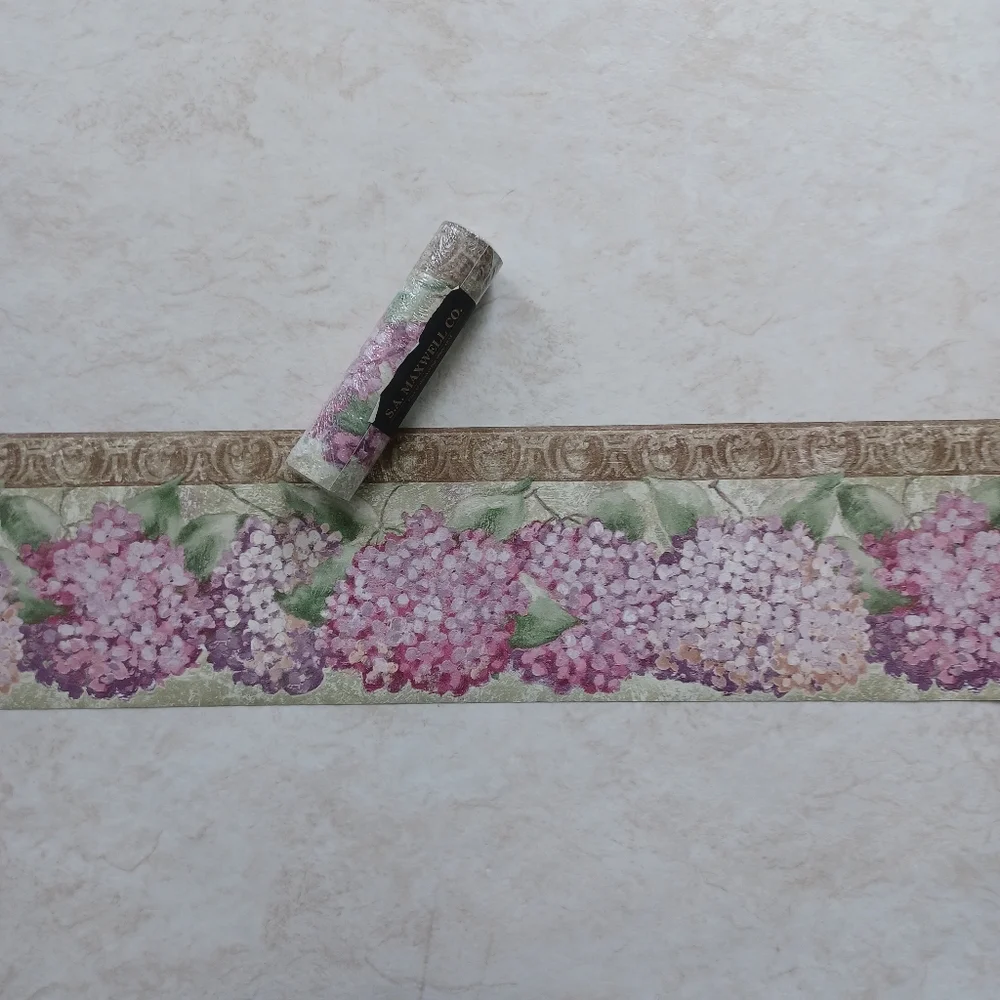 Wallpaper Border Vintage Lilac Hydrangeas